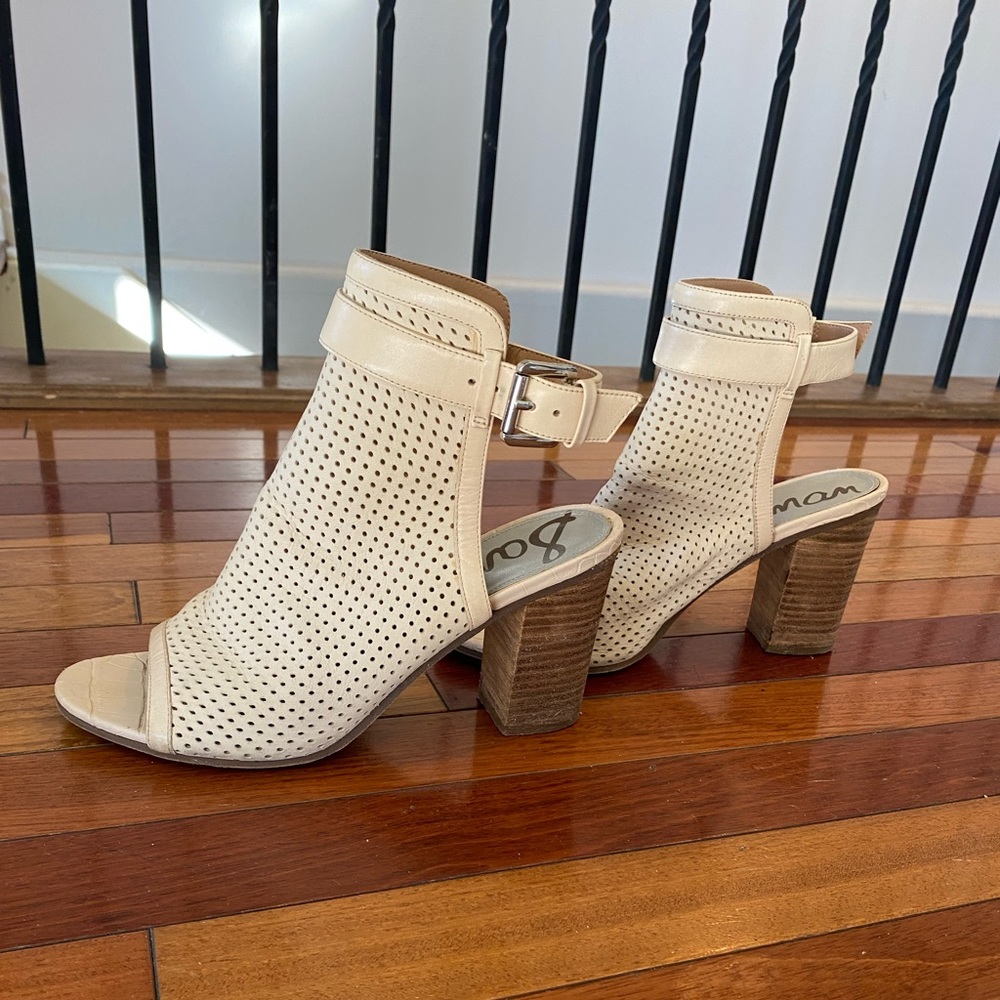 Sam Edelman Emmie Ivory Peep Toe Sandal Booties 8.5